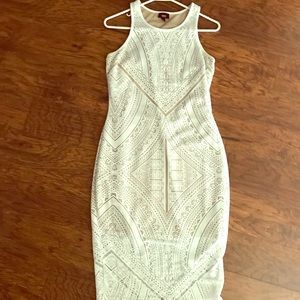 White, tribal midi dress